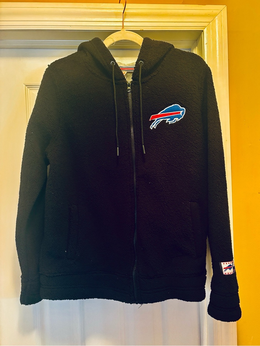 *NEW* BUFFALO BILLS Sherpa Zip-Up Hoodie Jacket ❤️🦬💙